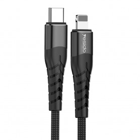 Cablu de Incarcare USB-A la Lightning, Type-C, Micro-USB 20W, 2.4A, 1.2m - Hoco Sunway (U98) - Black