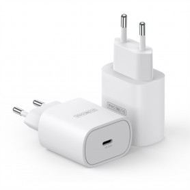 Duzzona - Wall Charger (T6) - Type-C Fast Charging for iPhone, Samsung / iPad, 25W - White