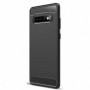 Husa Tpu Carbon Fibre pentru Samsung Galaxy S10+ Plus, Neagra  - 4