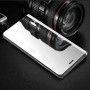 Husa tip carte pentru Samsung Galaxy A40 Flip Mirror Stand Clear View, Argintiu