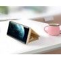 Husa tip carte pentru Samsung Galaxy A40 Flip Mirror Stand Clear View, Auriu