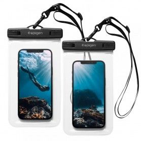 Husa universala pentru telefon (set 2 bucati) - Spigen Waterproof Case A601 - Black
