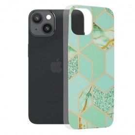 Husa pentru iPhone 14 - Techsuit Marble Series - Green Hex