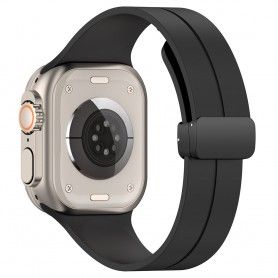 Curea pentru Apple Watch 1/2/3/4/5/6/7/8/SE/SE 2/Ultra (42/44/45/49mm) - Techsuit Watchband (W011) - Black Oem - 1