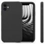 Husa Silicon iPhone XI 11 Pro Max, interior din microfibra, Neagra  - 4