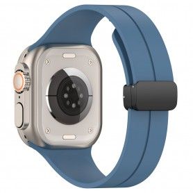Curea pentru Apple Watch 1/2/3/4/5/6/7/8/SE/SE 2 (38/40/41mm) - Techsuit Watchband (W039) - Blue / Gray