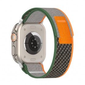 Curea Sport Perforata, compatibila Apple Watch 1/2/3/4, Silicon, 38mm/40mm, Gri / Galben