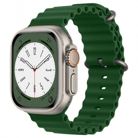 Curea pentru Apple Watch 1/2/3/4/5/6/7/8/SE/SE 2/Ultra (42/44/45/49mm) - Techsuit Watchband (W038) - Army Green