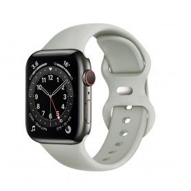 Curea Sport Perforata, compatibila Apple Watch 1/2/3/4, Silicon, 42mm/44mm, Albastru / Alb