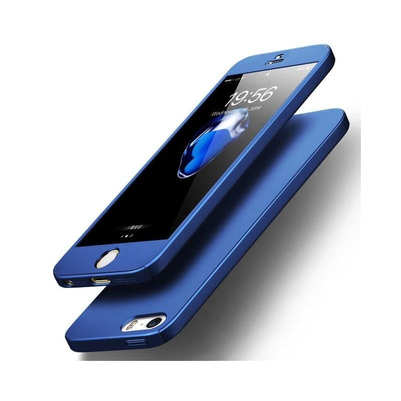 Husa 360 Protectie Totala Fata Spate pentru iPhone 5 / 5S / SE , Albastra  - 1