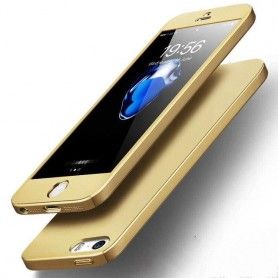 Husa 360 Protectie Totala Fata Spate pentru iPhone 5 / 5S / SE , Aurie  - 1