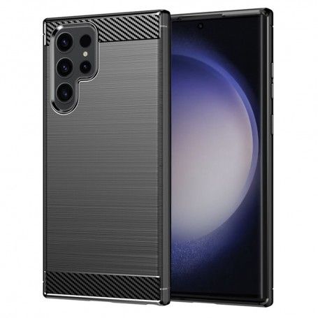 Husa pentru Samsung Galaxy S23 Ultra - Techsuit Carbon Silicone - Neagra