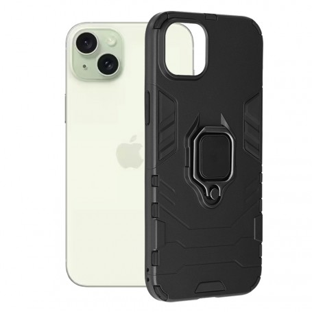Husa pentru iPhone 15 Plus - Armor Ring Hybrid - Neagra