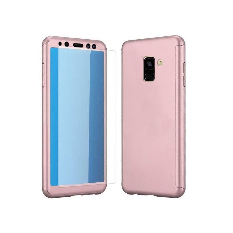 Husa 360 Protectie Totala Fata Spate pentru Samsung Galaxy A8 (2018) , Rose Gold  - 1