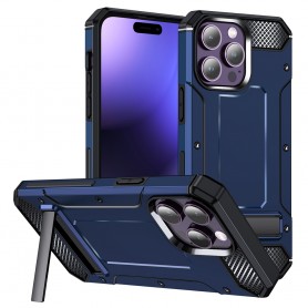 Husa pentru iPhone 15 Pro Max - Techsuit Hybrid Armor Kickstand - Albastra