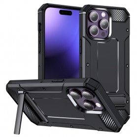 Husa pentru iPhone 15 Pro Max - Techsuit Hybrid Armor Kickstand - Neagra