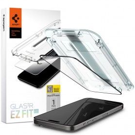 Folie pentru iPhone 15 Pro Max (set 2) - Spigen Glas.TR EZ FIT - Negru