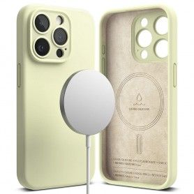 Husa pentru iPhone 15 Pro Max - Ringke Silicone Magnetic - Sunny Lime