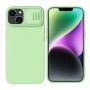 Husa pentru iPhone 15 Plus - Nillkin CamShield Silky MagSafe Silicone - Verde menta Verde