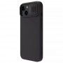 Husa pentru iPhone 15 Plus - Nillkin CamShield Silky MagSafe Silicone - Classic Neagra