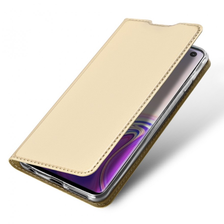 Husa Flip Tip Carte DuxDucis Skin Pro pentru Samsung Galaxy S10 , Auriu DuxDucis - 1