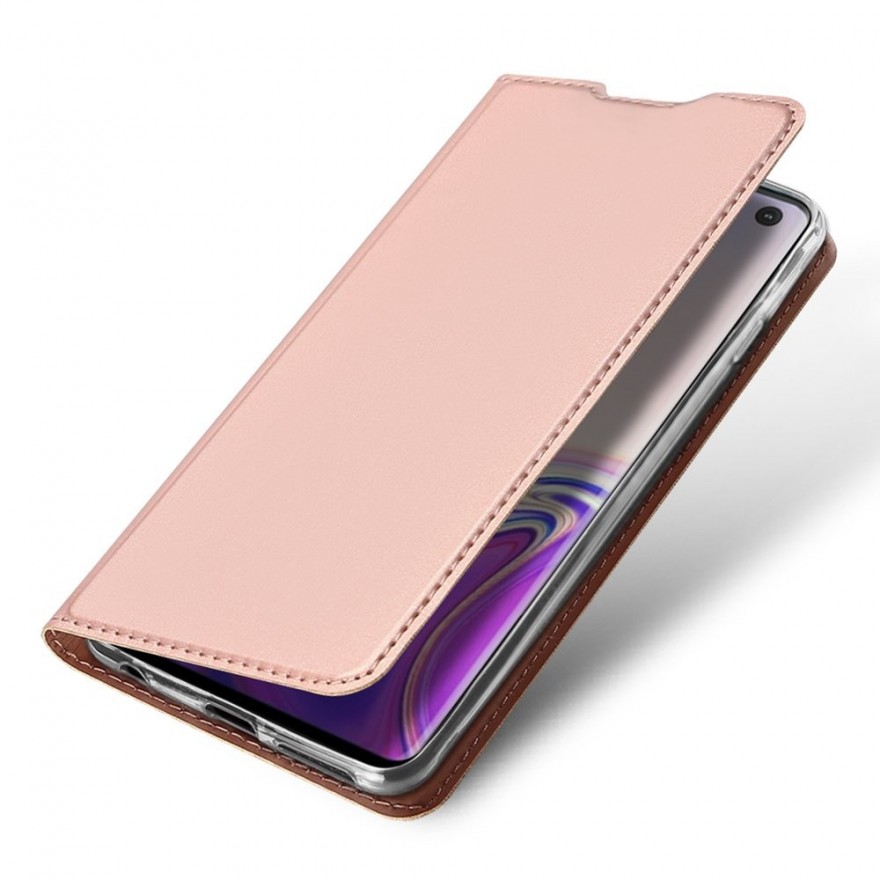 Husa Flip Tip Carte DuxDucis Skin Pro pentru Samsung Galaxy S10 , Rose Gold DuxDucis - 1