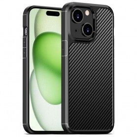 Husa pentru iPhone 15 - Techsuit Carbon Silicone - Neagra
