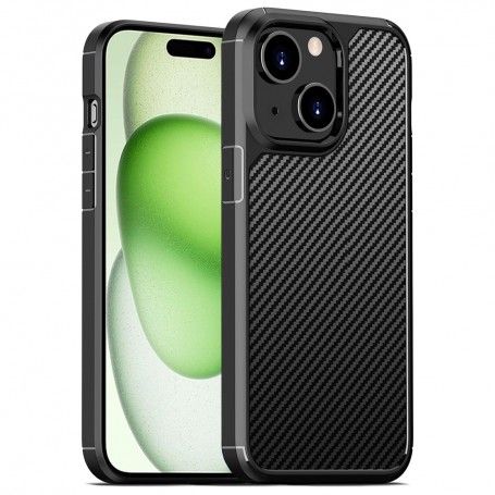 Husa pentru iPhone 15 - Techsuit Carbon Fuse - Neagra