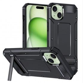 Husa pentru iPhone 15 Plus - Techsuit Hybrid Armor Kickstand - Neagra