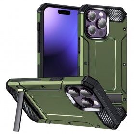 Husa pentru iPhone 15 Pro + Folie - ESR Armor Tough Kickstand HaloLock - Clear Neagra