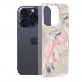Husa pentru iPhone 15 Pro - Techsuit Marble Series - Bloom of Ruth Gray