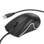Mouse cu Fir USB, Lumini RGB, 1.4m, 1000 DPI - Hoco (GM19) - Negru