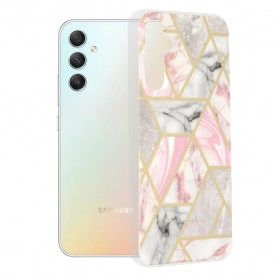 Husa pentru Samsung Galaxy A34 5G - Techsuit Marble Series - Roz Hex