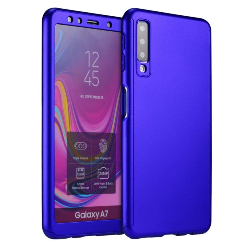 Husa 360 Protectie Totala Fata Spate pentru Samsung Galaxy A7 (2018) , Dark Blue  - 1