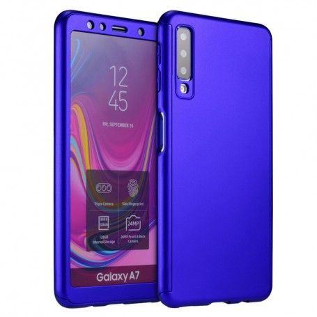 Husa 360 Protectie Totala Fata Spate pentru Samsung Galaxy A7 (2018) , Dark Blue