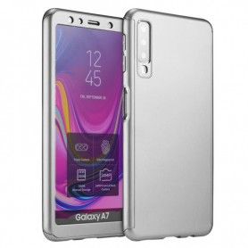 Husa 360 Protectie Totala Fata Spate pentru Samsung Galaxy A7 (2018) , Argintie  - 1
