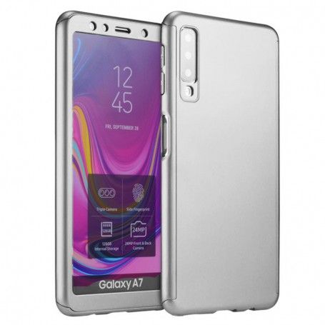 Husa 360 Protectie Totala Fata Spate pentru Samsung Galaxy A7 (2018) , Argintie