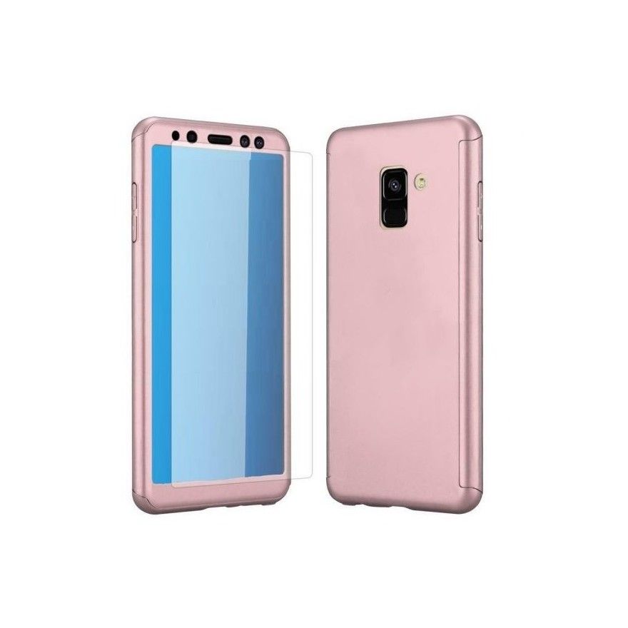 Husa 360 Protectie Totala Fata Spate pentru Samsung Galaxy A8+ Plus (2018) , Rose Gold  - 1
