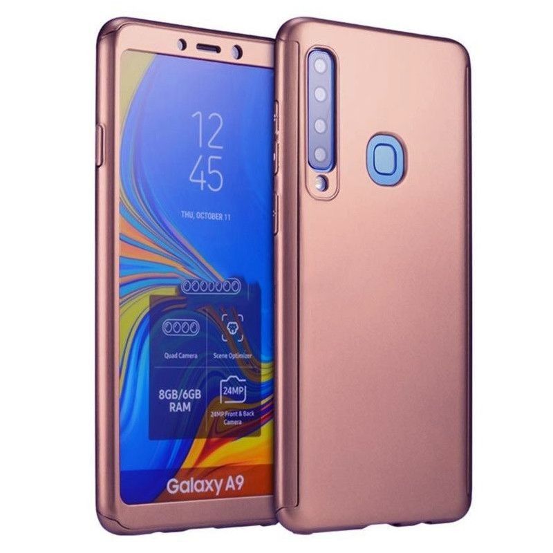 Husa 360 Protectie Totala Fata Spate pentru Samsung Galaxy A9 (2018) , Rose Gold  - 1