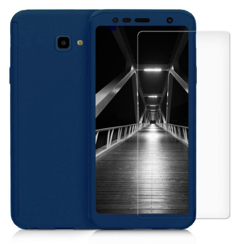 Husa 360 Protectie Totala Fata Spate pentru Samsung Galaxy J4+ Plus (2018) , Dark Blue  - 1
