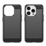 Husa pentru iPhone 15 Pro - Techsuit Carbon Silicone - Neagra