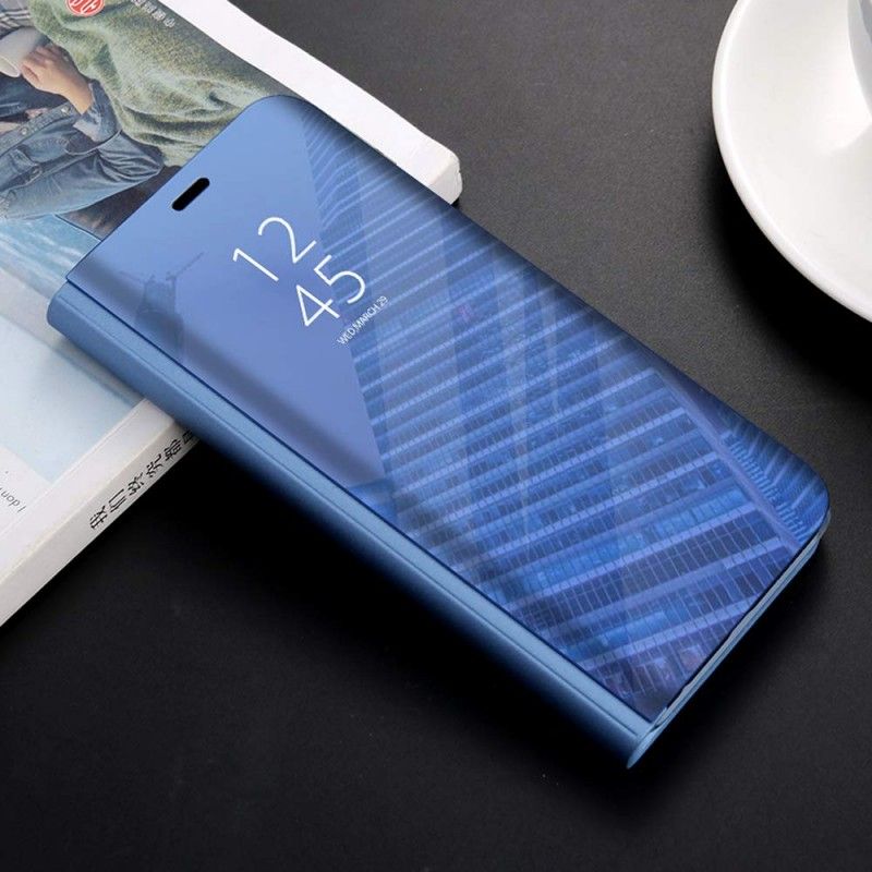 Husa tip carte pentru Samsung Galaxy A30s / A50 / A50s Flip Mirror Stand Clear View, Albastru  - 1