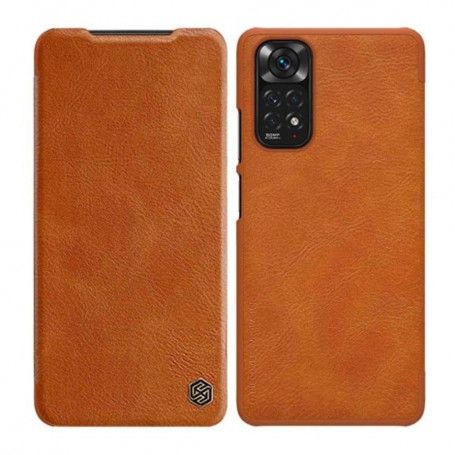 Husa pentru Xiaomi Redmi Note 11 / Note 11S - Nillkin QIN Leather Case - Maro