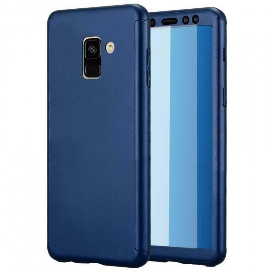 Husa 360 Protectie Totala Fata Spate pentru Samsung Galaxy J6+ Plus (2018) , Albastra  - 1