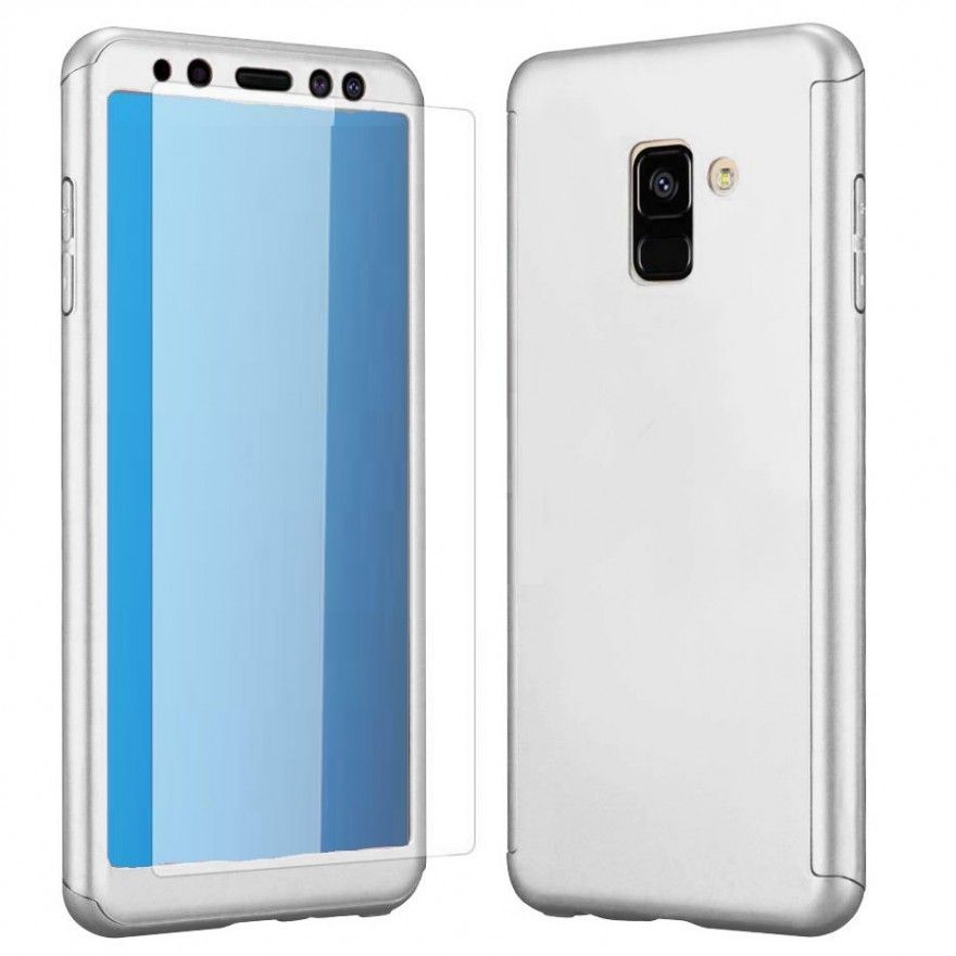 Husa 360 Protectie Totala Fata Spate pentru Samsung Galaxy J6+ Plus (2018) , Argintie  - 1