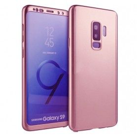 Husa 360 Protectie Totala Fata Spate pentru Samsung Galaxy S9, Rose Gold