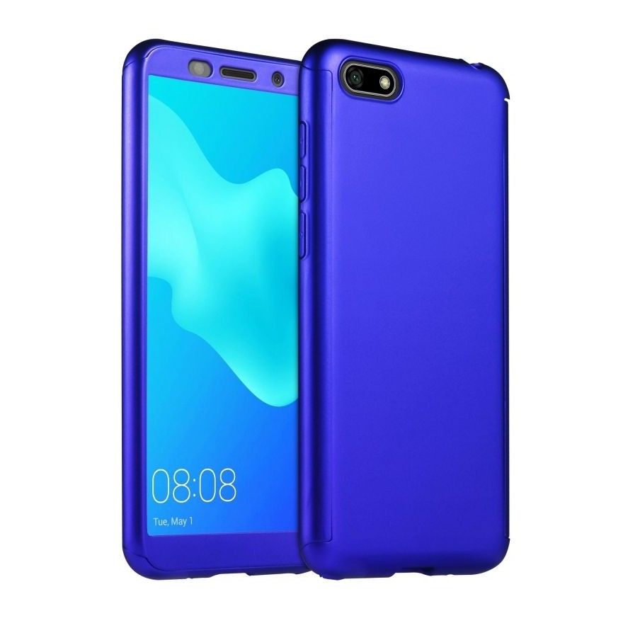 Husa 360 Protectie Totala Fata Spate pentru Huawei Y5 (2018) / Y5 Prime (2018), Dark Blue  - 1