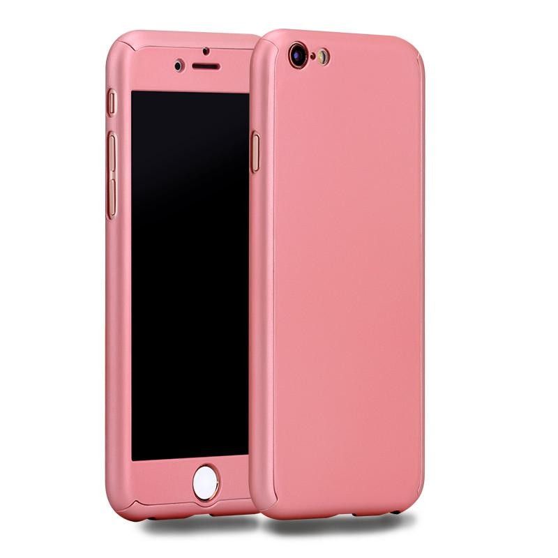 Husa 360 Protectie Totala Fata Spate pentru iPhone 7 Plus , Rose Gold  - 1