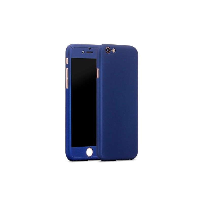 Husa 360 Protectie Totala Fata Spate pentru iPhone 8 Plus , Dark Blue  - 1