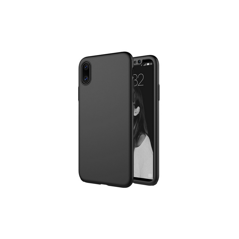 Husa 360 Protectie Totala Fata Spate pentru iPhone X / XS , Neagra  - 1